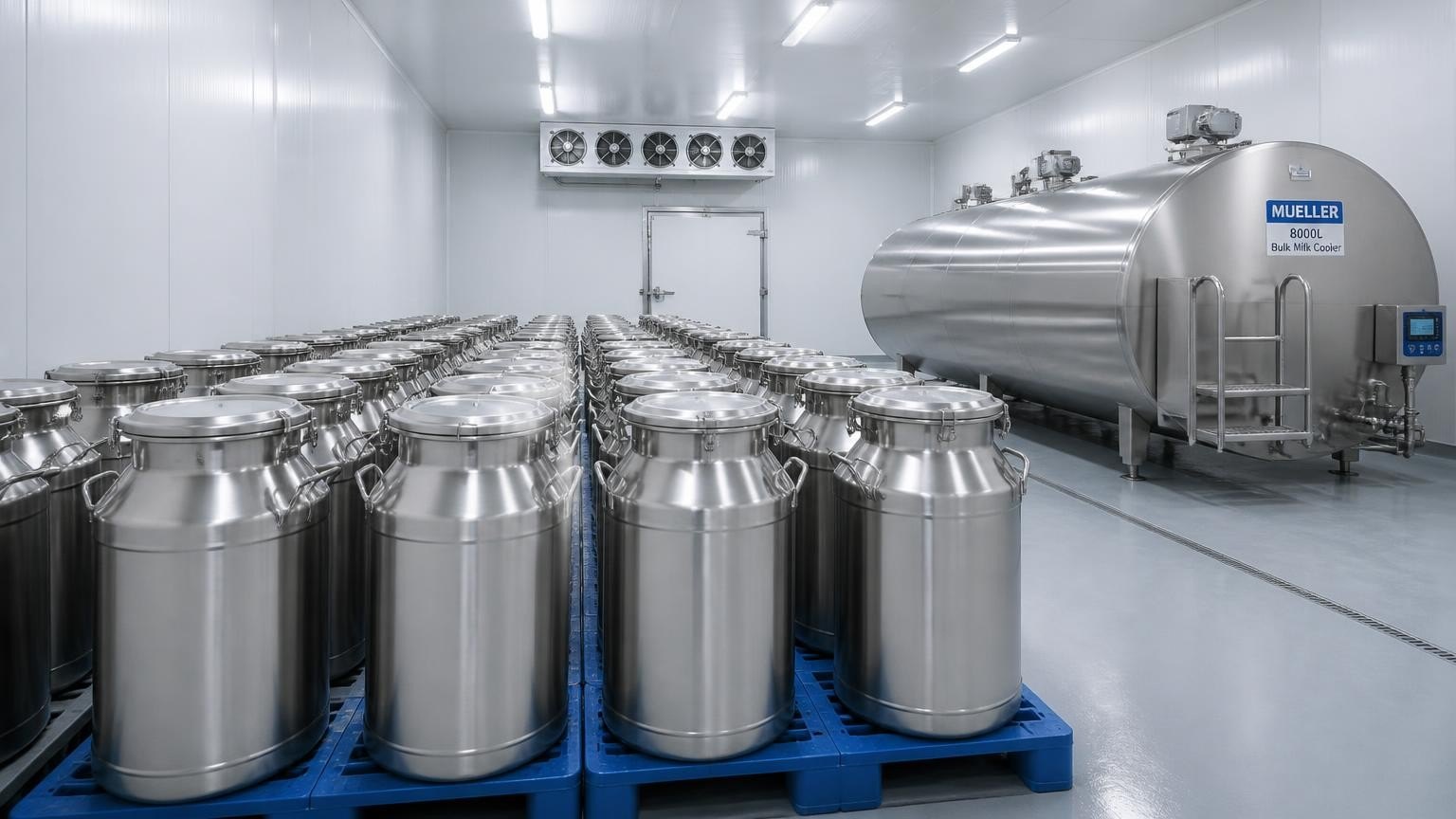 Milk storage tanks